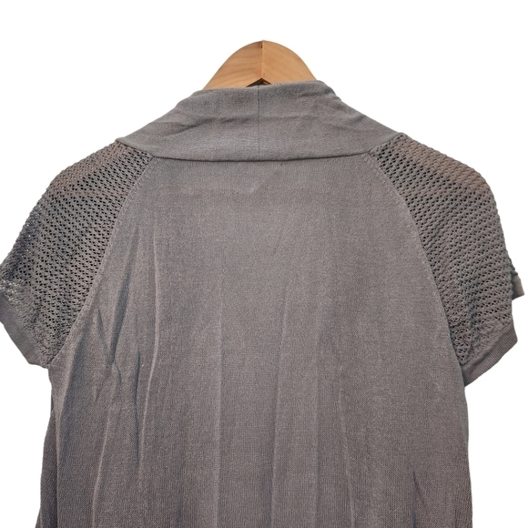 Andrea Jovine  blue opened front mesh knitted cardigan sweater - Picture 6 of 8